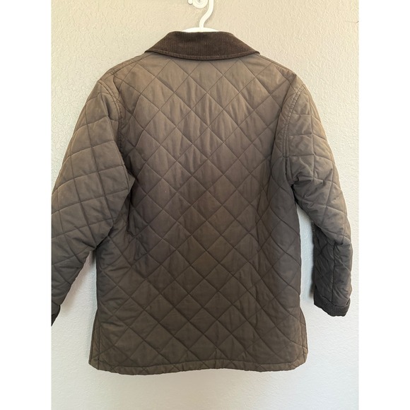 Y2K LL Bean Womens Quilted Barn Jacket SZ Sm Brown Corduroy Chore Snap Closure - Picture 6 of 7